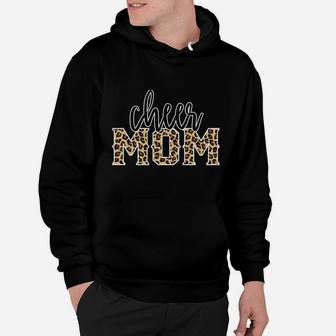 Cheer Mom Leopard Print Womens Proud Cheerleader Mother Hoodie | Crazezy