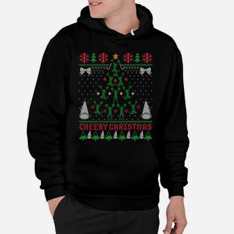 Cheering Cheerleader Ugly Christmas Sweater Party Sweatshirt Hoodie | Crazezy