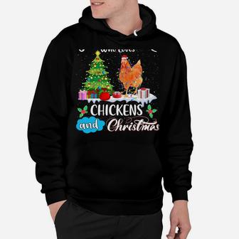 Chicken Santa Christmas Pajamas Funny Xmas Just A Girl Loves Sweatshirt Hoodie | Crazezy