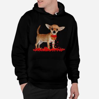 Chihuahua Valentine's Day Dog Dad Dog Mom Flowers Hoodie - Monsterry UK