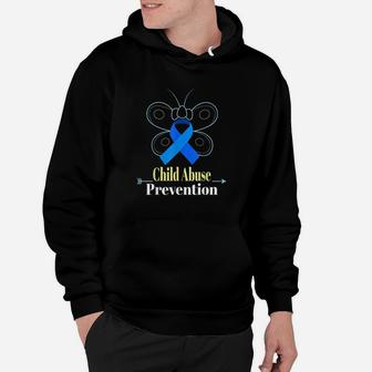 Child Awareness Butterfly Blue Ribbon Hoodie | Crazezy