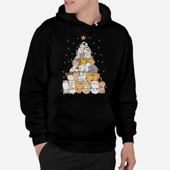 Christmas Cat Tree Shirt - Christmas Cat Lover & Xmas Lights Sweatshirt Hoodie | Crazezy