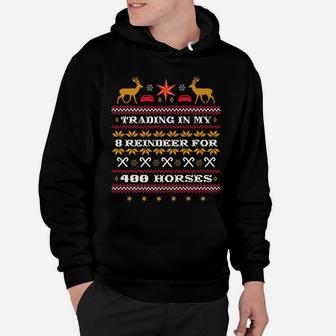 Christmas Chronicles Trading Reindeer For Horses Ugly Print Hoodie | Crazezy DE