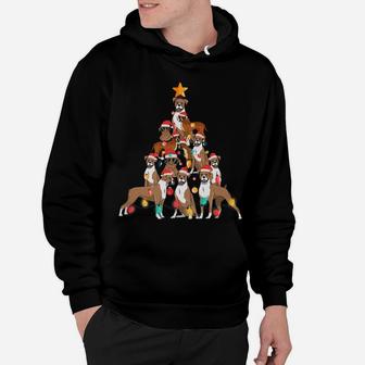 Christmas Dog Boxer Tree Holiday Gifts Dog Lover Funny Xmas Hoodie | Crazezy