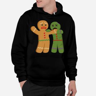 Christmas Gingerbread Zombie Bite Funny Design Hoodie | Crazezy