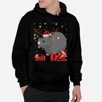 Christmas Hippo Funny Santa Reindeer Hippo Lover Gifts Sweatshirt Hoodie | Crazezy