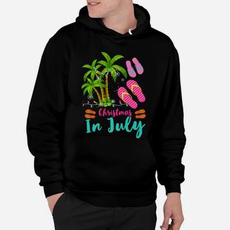 Christmas In July Ugly Christmas Flip Flops Summer Vacation Hoodie | Crazezy UK
