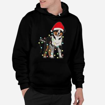 Christmas Lights Australian Shepherd Dog Lover Xmas Gift Hoodie | Crazezy