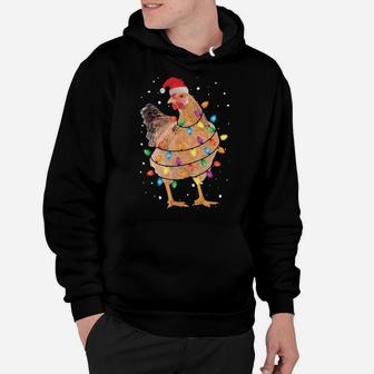 Christmas Lights Chicken Shirt Santa Funny Xmas Tree Chicken Sweatshirt Hoodie | Crazezy CA