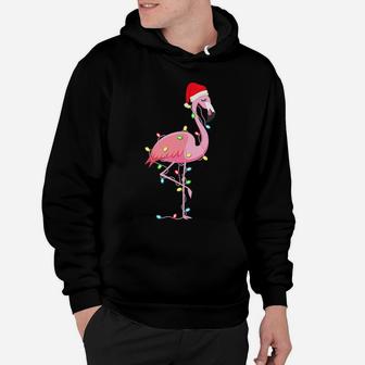 Christmas Lights Flamingo Lover Funny Xmas Gift Hoodie | Crazezy