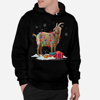 Christmas Lights Goat Celebrates Xmas Party For Goat Lover Sweatshirt Hoodie | Crazezy
