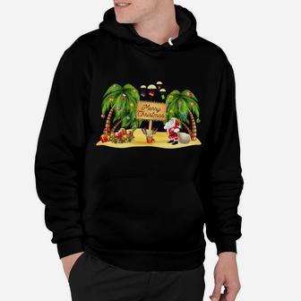 Christmas Palm Tree Tropical Xmas Coconut Lights Pajamas Sweatshirt Hoodie | Crazezy UK