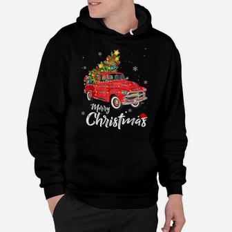 Christmas Red Truck Xmas Tree Vintage Gifts Merry Christmas Hoodie | Crazezy DE
