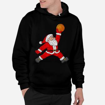 Christmas Santa Claus Basketball Funny Boys Kids Pajama Xmas Hoodie | Crazezy