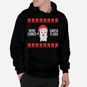 Christmas Santa Floss Dentist Dental Design Sweatshirt Hoodie | Crazezy CA
