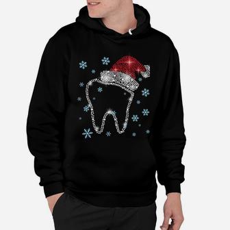 Christmas Tooth Santa Hat Funny Dentist Dental Assistant Sweatshirt Hoodie | Crazezy DE