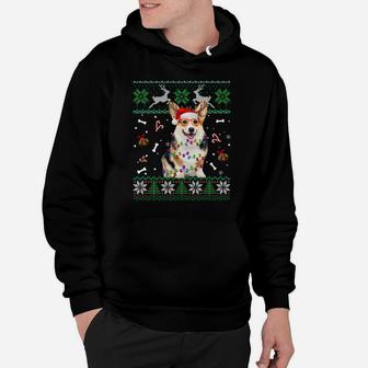 Christmas Tree Corgi Pajama Lights Dog Dad Mom Sweatshirt Hoodie | Crazezy
