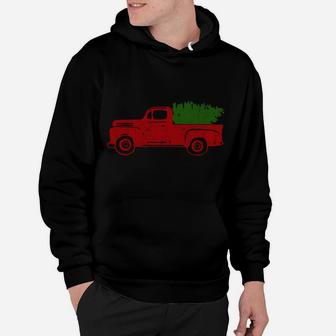 Christmas Tree Red Truck Funny Xmas Family Gift Sweatshirt Hoodie | Crazezy CA