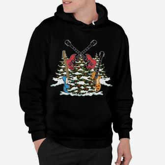 Christmas Tree Snow Guitar Musician Party Cool X-Mas Gifts Hoodie | Crazezy CA