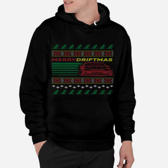 Christmas Ugly Sweater Merry Driftmas Car Design Hoodie | Crazezy DE