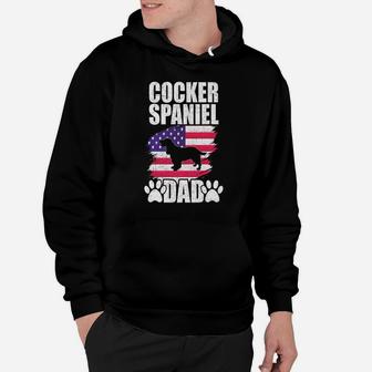 Cocker Spaniel Dad Dog Lover American Us Flag Hoodie | Crazezy