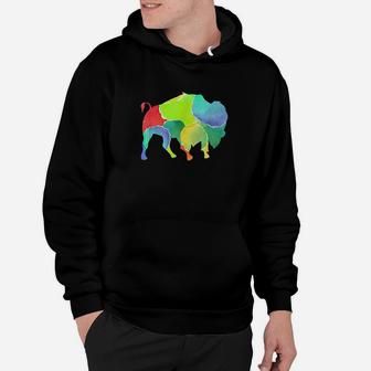 Colorful American Bison Wildlife Animal Buffalo Hoodie | Crazezy