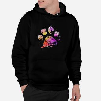Colorful Dog Paw Dog Mama Fur Mom Doodle Mom Pet Owner Gift Hoodie | Crazezy AU