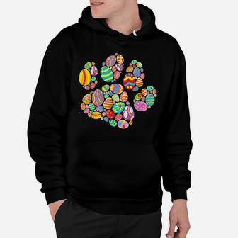 Colorful Egg Easter Paw Funny Dog Cat Lovers Easter Day Gift Hoodie | Crazezy DE