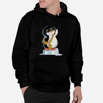 Cool Gangsta Penguin Bling Bling Gift Hoodie - Thegiftio UK
