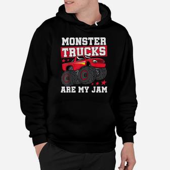 Cool Monster Trucks Are My Jam Kids Boys & Girls Birthday Hoodie | Crazezy DE