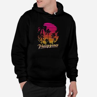 Cool Philippines 80S Palm Trees Summer Sunset Hoodie | Crazezy UK