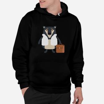 Cool Professional Wolf With Briefcase In Sheeps Clothes Hoodie - Thegiftio UK