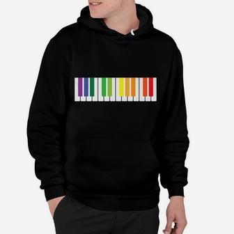 Cool Rainbow Piano Lgbt Pride Gift Men Women Funny Musician Hoodie | Crazezy