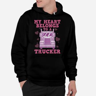 Cool Truckers Wife Gift For Women Funny Truck Driver Girl Hoodie | Crazezy DE