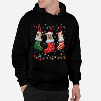 Corgi Christmas Socks Funny Xmas Pajama Dog Lover Gift Hoodie | Crazezy AU