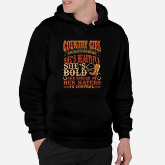 Country Girl She Is Beautiful She's Bold In Control Hoodie | Crazezy