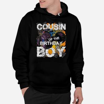 Cousin Of The Birthday Boy Monster Truck Matching Family Hoodie | Crazezy