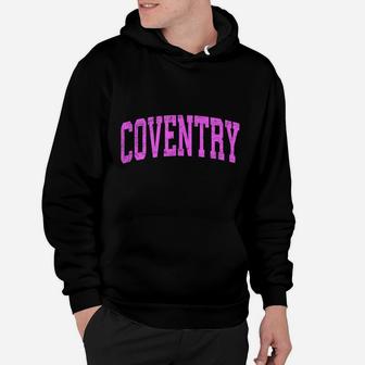 Coventry Rhode Island Ri Vintage Athletic Sports Pink Design Hoodie | Crazezy