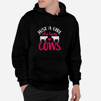 Cow Just A Girl Who Loves Cows Gift Hoodie - Thegiftio