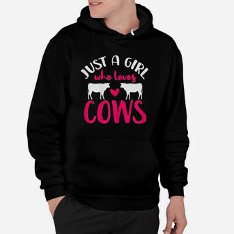 Cow Just A Girl Who Loves Cows Gift Hoodie - Thegiftio