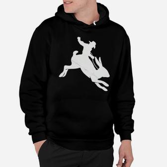Cowboy Riding A Rabbit Distressed Hoodie - Monsterry CA