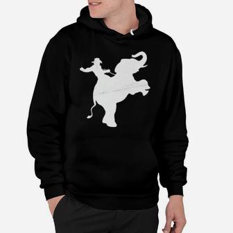Cowboy Riding An Elephant Distressed Hoodie - Monsterry UK