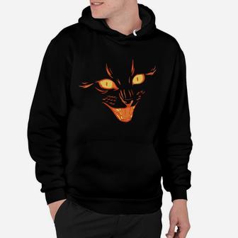 Creepy Cat Face, Vintage Black Cat Lover, Retro Style Cats Sweatshirt Hoodie | Crazezy