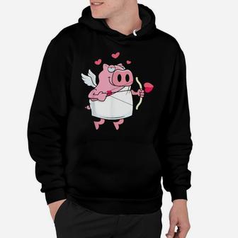 Cupid Pig Funny Valentines Day Cute Pig Hoodie - Monsterry AU
