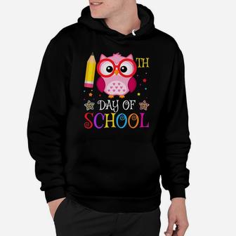 Cute 100Th Day Of School Owl Lover Gift Kids Girls Leopard Hoodie | Crazezy CA