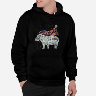 Cute Animal Gift Idea Floral Hippo Hoodie | Crazezy UK