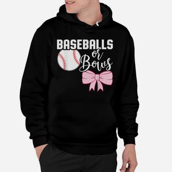 Cute Baseballs Or Bows Gender Reveal - Team Boy Or Team Girl Hoodie | Crazezy UK