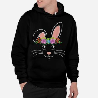 Cute Bunny Hairdress Flowers Women Girls Easter Day Hoodie | Crazezy