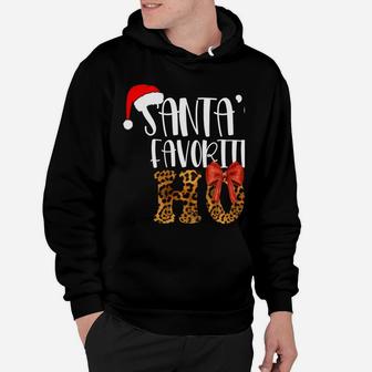 Cute Cheetah Santa's Favorite Ho Christmas T Shirts Women Sweatshirt Hoodie | Crazezy
