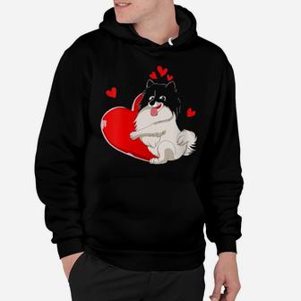 Cute Keeshond Valentines Day Holding Heart My Valentine Hoodie - Monsterry